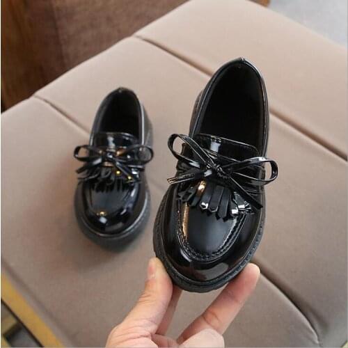 Brand New Spring Autumn Boys Girls Children PU leather shoes fringe kid oxford brand tassel bow flats shoes Size 21-36