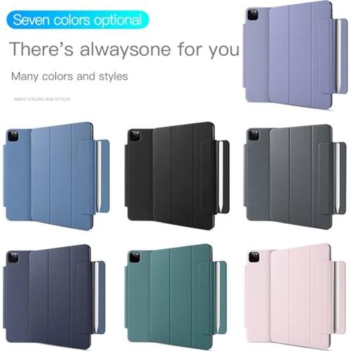 Ultra-thin PU Leather Protective Case for iPad Pro 11 2020/ 12.9 2020 Magnetic Full Cover with Stylus Slot Holder Flip Case