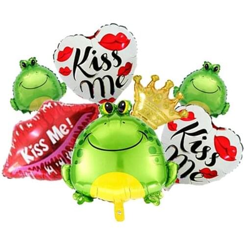 Kiss Me Frog Prince Happy Valentines Day Balloon Bouquet Mine Hug I Love You Toad