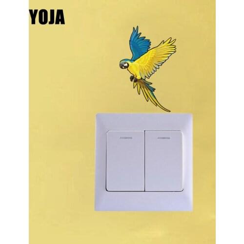 YOJA Unique Parrot Decor Wall Switch Sticker Living Room Bedroom Personalized 10SS0345