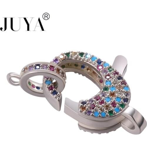 JUYA 2021 DIY Fasteners Lobster Clasps For Jewelry Making Cubic Zirconia Charm Hooks Connectors Handmade Jewelry Accessories
