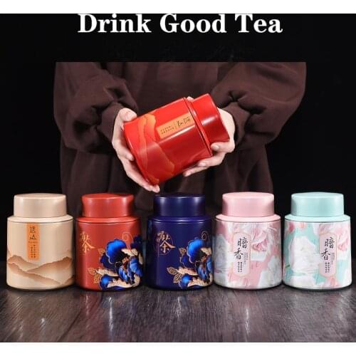 Tinplate Tea Caddy Black Tea Green Tea Holding Cans Universal Creative Personality Fashion Tea Box Empty Box Tin Can