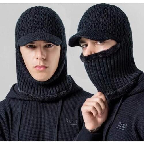 Winter Hat Men Bomber Hats Cycling Windproof and Warm Skiing Belarus Hat Beanies for Men Flap Ears Fluffy Hat Mask