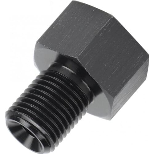 1/8in NPT Female to M10x1.0 Male Reducer Oil Pressure Gauge Meter Adapter Replacement Aluminum Black Auto Accessories