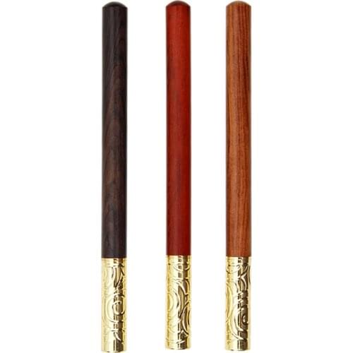 1pcs Upscale Business Office Gift Ballpoint Pen Creative Solid Wood Metal Signing Pen Retro Brass Writing Pen Without Gift Box