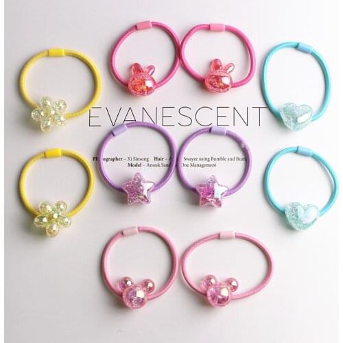 10PCS New Princess Flower Color Ball Kids Elastic Hair Bands Baby Headdress Children Hair Ropes Girls Hair Accessories