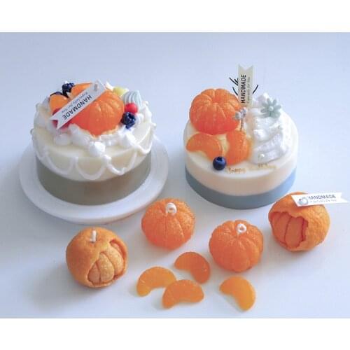 3d Orange DIY Aromatherapy Plaster Candle Expanding Stone Handmade Silicone Mold for Resin Fruit Candle Molds