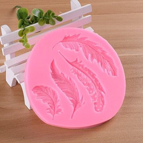 3D feather Silicone Mold Retro Frame Shape Baking Pan Cake Decorating Tools Chocolate Soap Mold Cake Stencils Kitchen DIY Tool