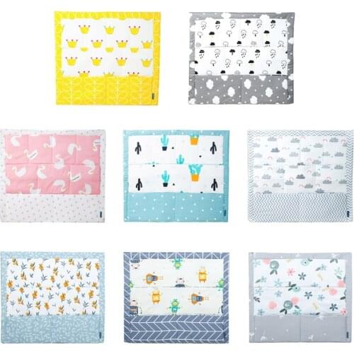 55x60cm Cartoon Nursery Room Hanging Storage Bag Baby Cot Bed Organizer Newborn Crib Toy Diaper Pocket