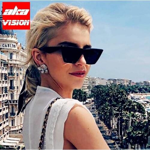 AKA VISION 2021 Cateye Sunglasses Women Luxury Cat Eye Glasses Women Retro Eyewear For Women/Men Designer Lentes De Sol Mujer