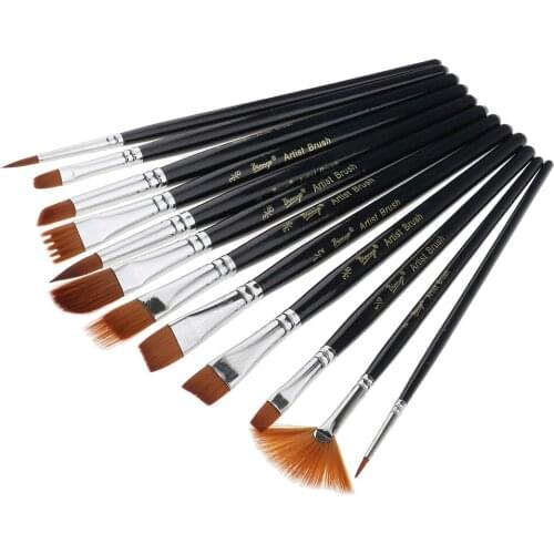 12 Piece Acrylic Paint Brush, Watercolor Gift, Painting, Drawing