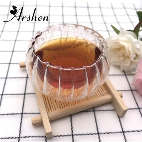 Arshen New Technology 50ml Double Wall Cup Pumpkin Mini Tea Drink Scented Tea Coffee Cups Insulated Glassware Healthy Drink Gift