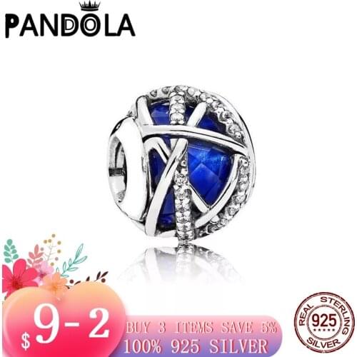 2021 new 925 Sterling Silver Blue Galaxy Charms Beads Bracelet Fit Original Pandora Bracelet DIY Jewelry For Women