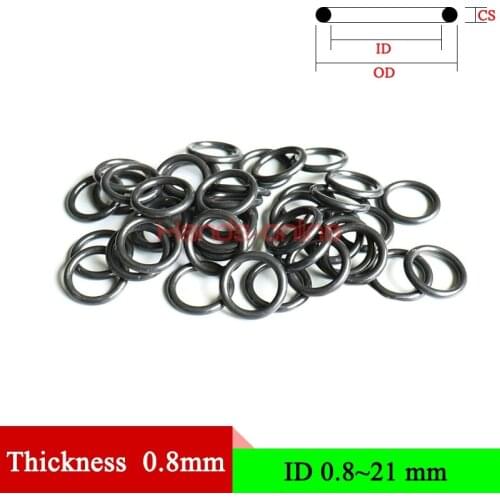 NBR Rubber O Ring Thickness/CS 0.8mm/0.031inch Seal Ring O-ring Gasket ID 0.8-21mm/0.031-0.827in oring
