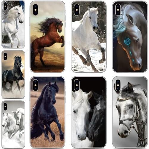 Black White Horse Cover Cases For BlackBerry KEYone KEY 2 Priv Motion Passport Q30 Z10 Z30 Q10 DTEK50 DTEK60 DTEK70 Phone Case