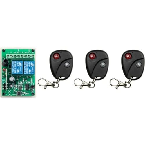 DC 12V 2 CH 2CH RF Wireless Remote Control Switch System teleswitch 3X Transmitter + 1 X Receiver,315/433 MHZ