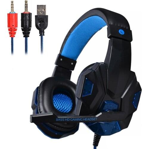 For Xbox One/PS4 1pc Gaming Headset with Mic and LED Light Computer 3.5mm Wired Noise Isolation Volume Control Gaming Headphone