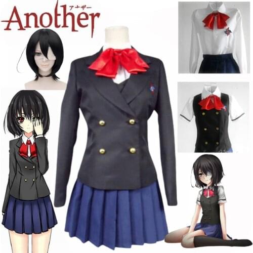 Another Misaki Mei Akazawa Izumi costume anime cosplay women girls japanese school JK Uniform skirt costume Wig for Halloween
