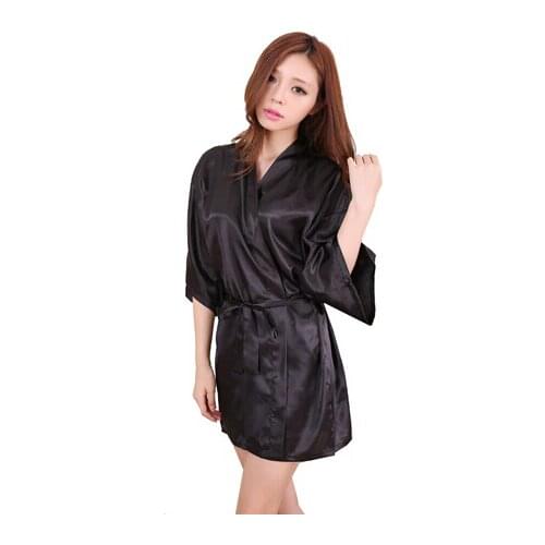RB030 Sexy Large Size Sexy Satin Night Robe Lace Bathrobe Perfect Wedding Bride Bridesmaid Robes Dressing Gown For Women