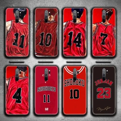 HOTCASHOP Slam dunk Sakuragi Jordan Phone Case for Redmi 9A 8A 7 6 6A Note 9 8 8T Pro Max Redmi 9 K20 K30 Pro
