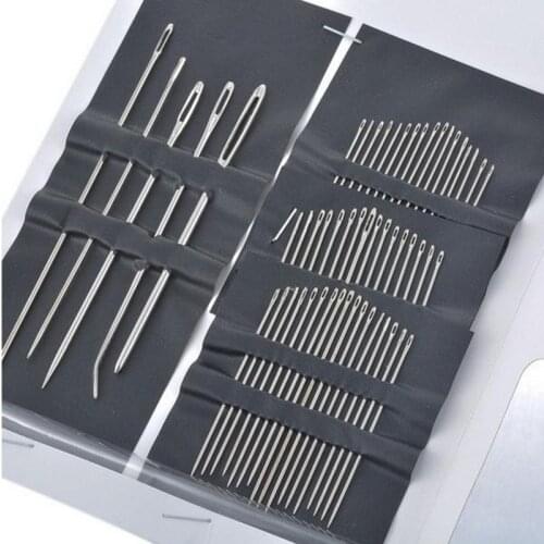 55Pcs/Set Stainless Steel Sewing Needles Sewing Pins Set for Home DIY Crafts Household Different Sizes Suitable for Handmade