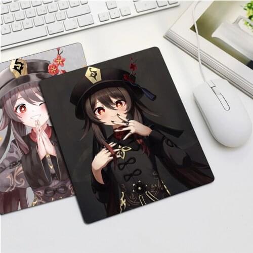 Hu Tao Mouse Pad Gamer Cool Anime Genshin Impact Gaming Anti-Slip Laptop Desk Mat Rubber Office Computer Otaku Keyboard Pad