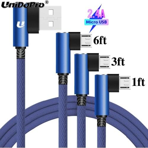 90 Degree Micro USB 2.4A Fast Charging Cable for Samsung Galaxy J7 Max G615F/DS, On Max G615FZ, A8 2016 A810F, C7, A8 (SCV32)