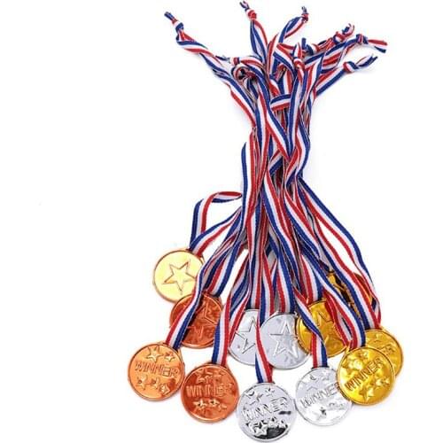 1pcs Kids Children Gold Plastic Winners Medals Sports Day Party Bag Prize Awards Toys For Kids Party Fun Photo Props