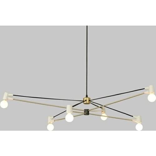 Metal Line Chandelier Lights Minimalist Blackwhite Hanging Lamp Living Room Dining Room Hanglamp Led Lighting
