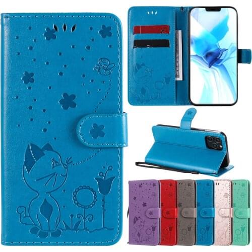 Cute Cat Flip PU Leather Phone Case For Google Pixel 4A 4 4XL 5 5XL Case For Google Pixel 3 3A 3XL 2 2XL Wallet Phone Cover Bags