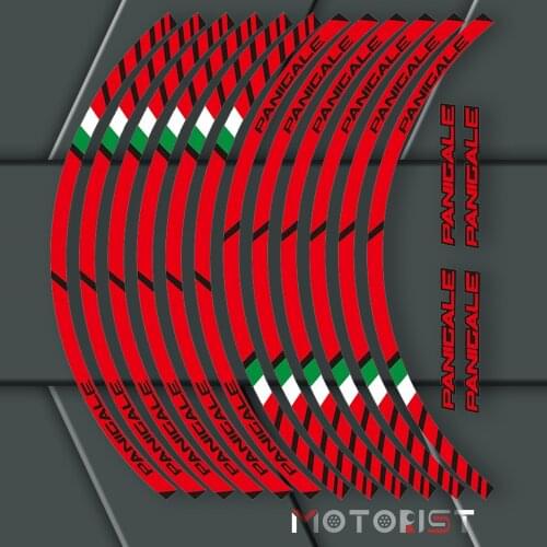 A set of 12pcs high quality motorcycle wheel decals waterproof Reflective stickers rim stripes For DUCATI PANIGALE