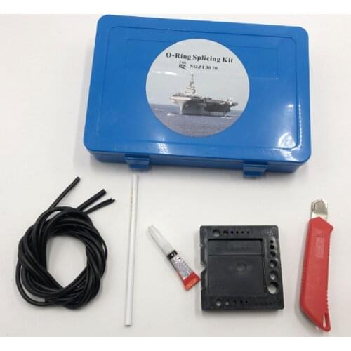 O-ring Splicing Kit For Inch & Metric Buna-N 70 O-ring Cord Mark Pen Knife Cutting Block Glue Square splicing jig In Case