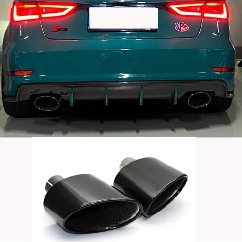 1 Pair Exhaust Tip For Audi A4 A5 A6 A7 Up To RS4 RS5 RS6 RS7 Muffler Tip Tailpipe For Audi Stainless Steel Exhaust Pipe