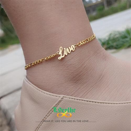 Figaro Chain Figaro Anklet Bracelet Women Men Jewelry Personalized Name Anklets Best Friends Gift Stainless Steel Custom Anklet