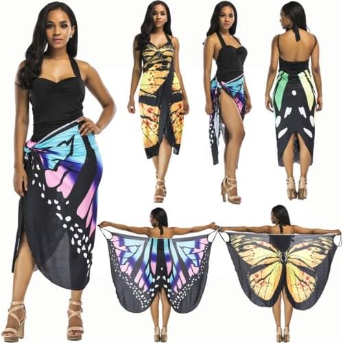 Sexy Shawl Beach Skirt Holiday Dress Drawstring Print Dress beach wear beach coverups for women