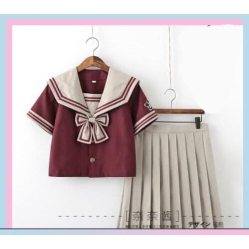Jk School Uniform Cute Girl Daily Sailor Suit Dress Jpanese Kawaii Exquisite Embroidery Bowknot Preppy Suit Top + Pleated Skirt