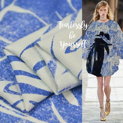 Blue and white spun silk and cotton blended fabric feel like to cotton fabric,SRS085