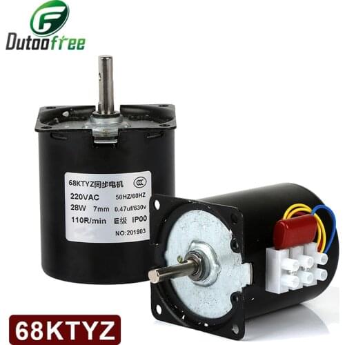 1PC 220V AC 28W 68KTYZ Synchronous Gear Motor 68-KTYZ Permanent Magnet Synchronous Motor 2.5/5/10/15/20/30/50/60/80/110rpm