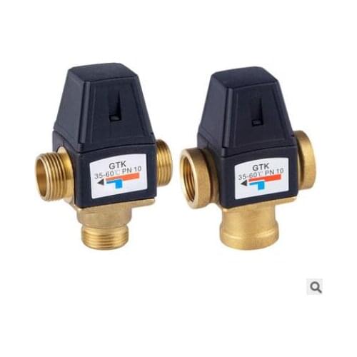 DN20-DN25 brass Inside/Outside screw wire temperature mixing valve, Hot Cold temperature control valve water heater mixing valve
