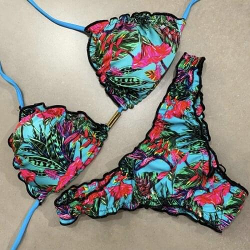 Sexy Micro Swimsuit Floral Print Bikini Women 2 Pieces Swimwear 2020 Bathing Suit Swimming Suit for Women Mini Bikini Biquini