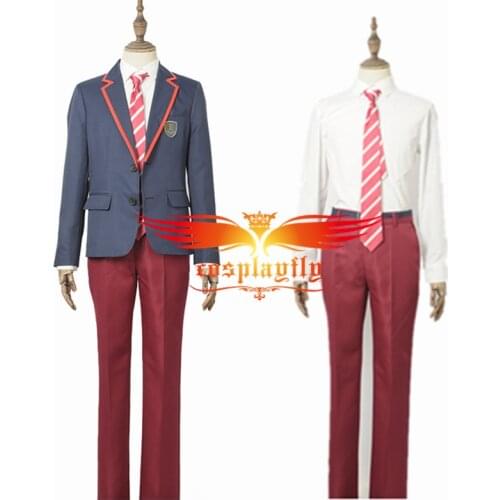 TV Series Elite junior high School Uniform Blue Cosplay Costume Women Men Adult College Style Autumn Uniforms Suits Halloween