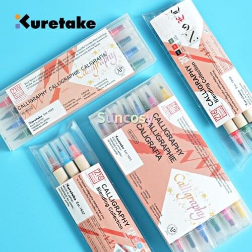Kuretake ZIG Memory System Calligraphy MS-3400, 5.0 mm Core & 2.0 mm Core Twin Type Calligraphy Marker. (Japan Import)