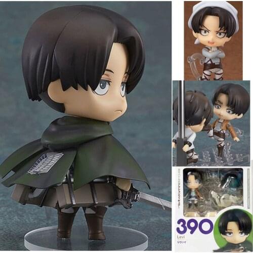 In Stock Levi Ackerman Figure Q Version Attack On Titan 390 # PVC Action Figure Collectible Model Doll Toys Gift