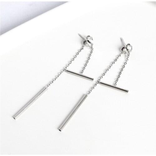 VENTFILLE 925 Sterling Silver Ins Style Niche Temperament One Word Earrings