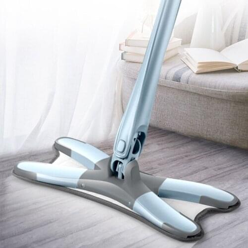 X-type Microfiber Floor Mop Free Hand Washing Flat Mop Wood Floor Cleaning Tool M2EE
