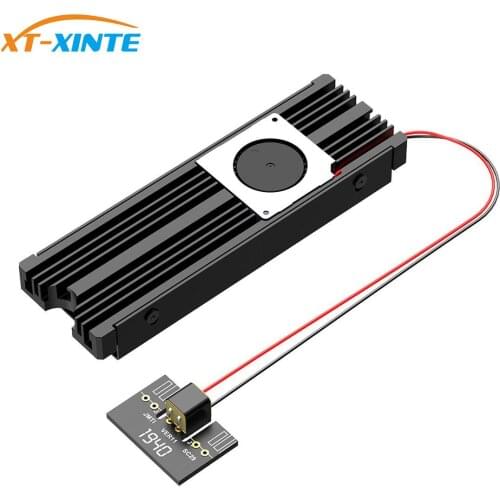 XT-XINTE M.2 Solid State Hard Disk Turbofan Heatsink Heat Radiator Cooling with Sata 15pin Connector for NVME M2 SATA 2280 SSD