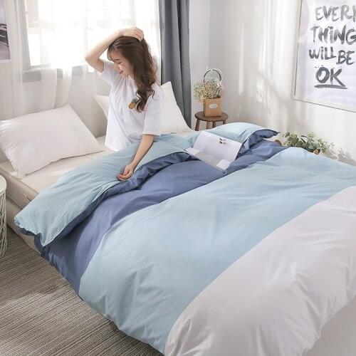 Japanese blue and white stripes Duvet Cover 240x210/175x220 Quilt Cover,King Size Blanket Cover,Bedding Set【Without pillowcase