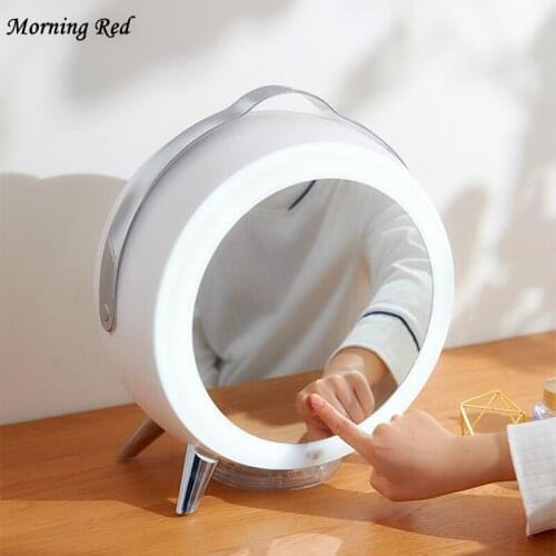 Drawer Makeup Storage Box with HD Led Makeup Mirror Bathroom Lipstick Holder Desktop Jewelry Cosmetic Skin Care Organizer Rack