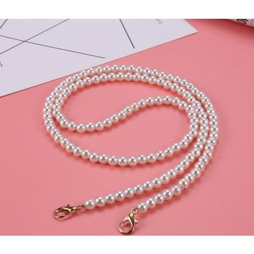 100cm Pearl Strap for Bags 2021 Handbag Handles DIY purse Replacement Long Beaded Chain for shoulder Bag straps Pearl Belt