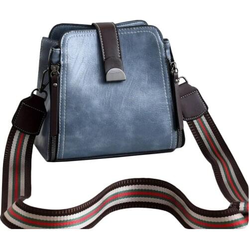 PU Female Shoulder Bags Womens Designer Messenger Bags Retro Stitching Ladies Leather Crossbody Bags Fashion Handbag for Girls